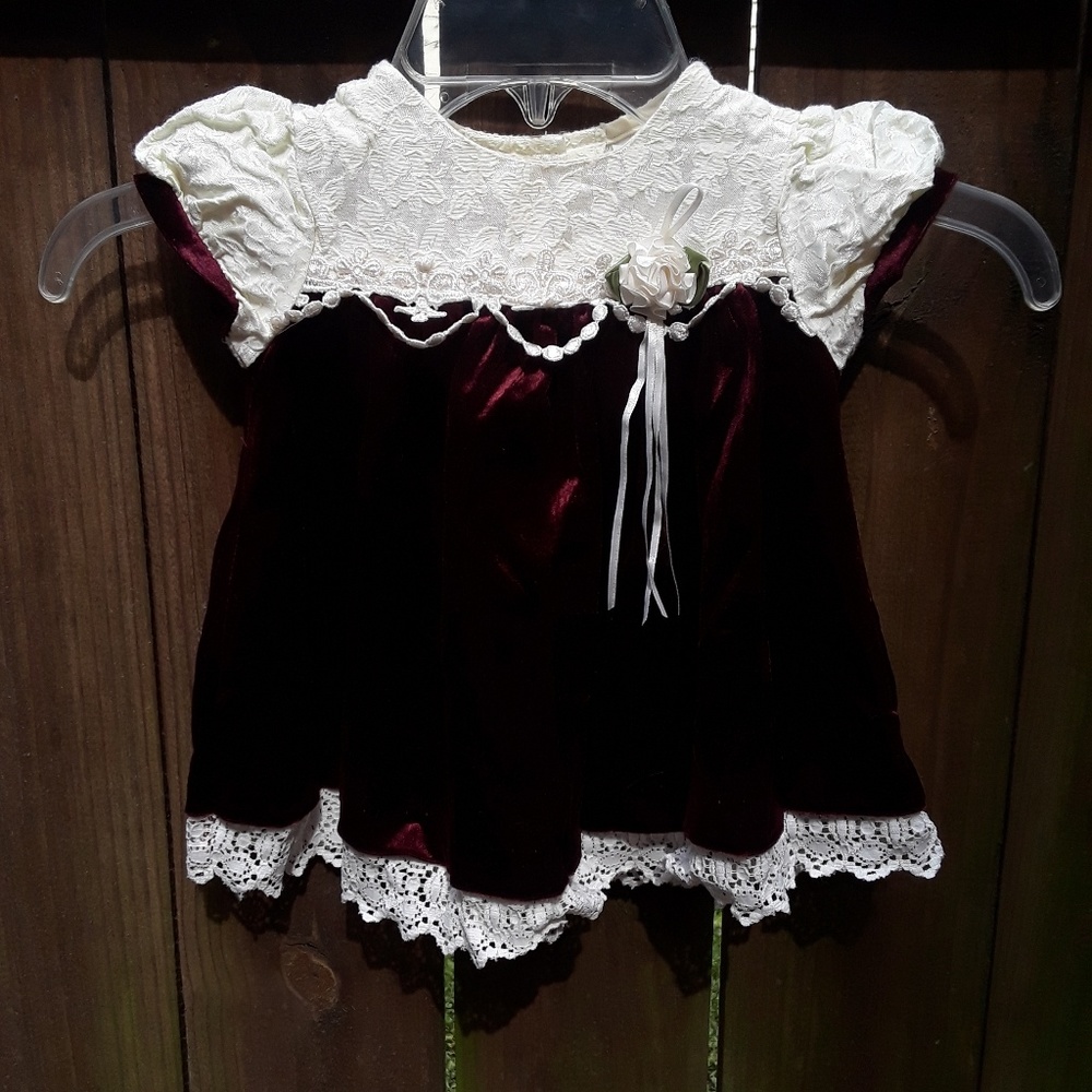 Vintage velvet baby dress